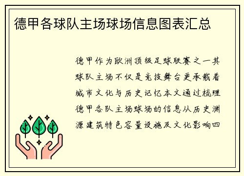 德甲各球队主场球场信息图表汇总